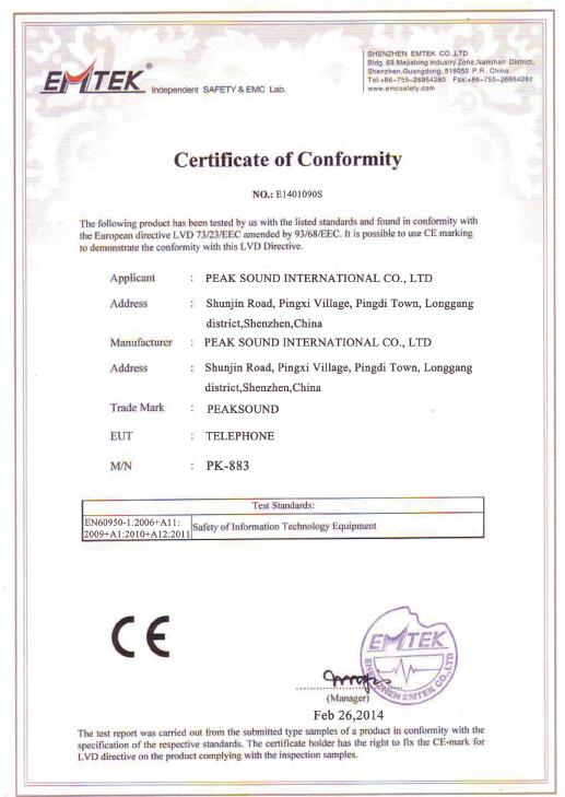CE-LVD certificate